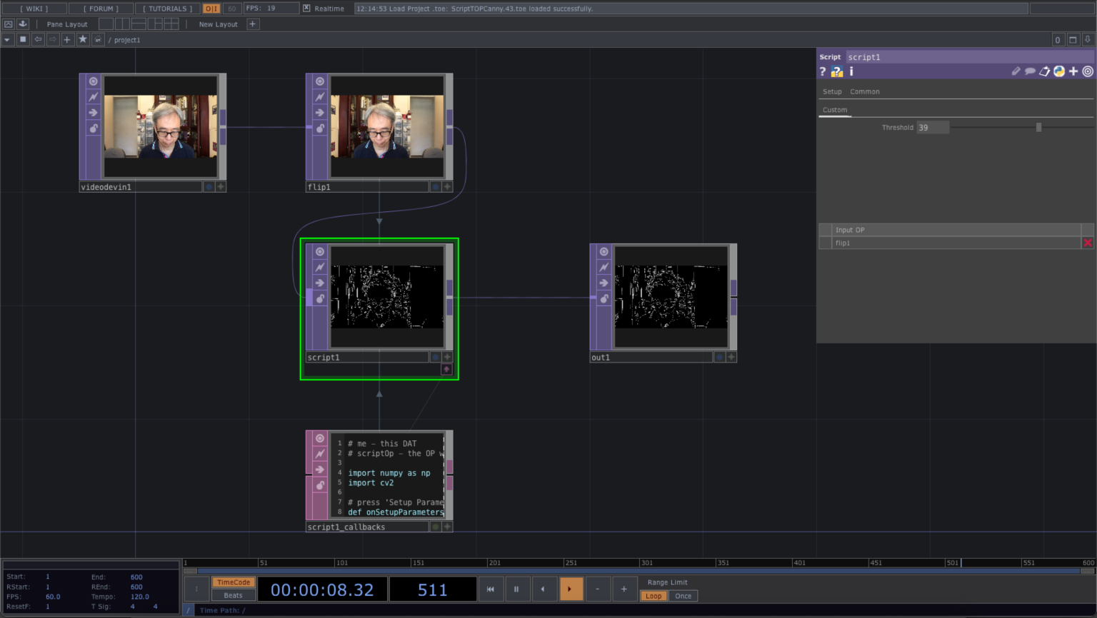 Script TOP in TouchDesigner Canny Edge Detector Magic