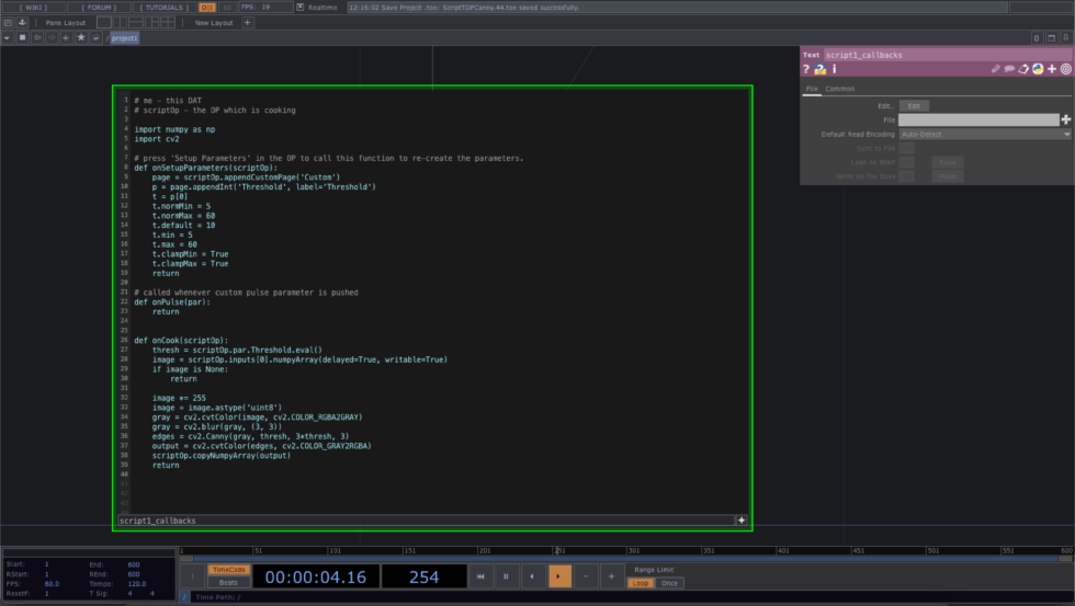 Script TOP in TouchDesigner Canny Edge Detector Magic